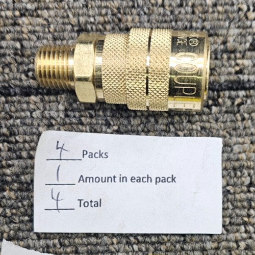 (QTY 4) Milton Kwik Change Coupler M Style 1/2" ID FNPT Brass Replacement