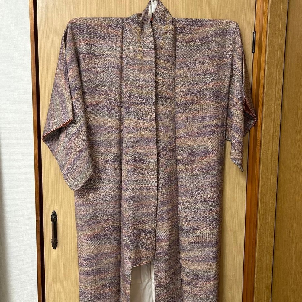 Pink Gradation Komon Kimono All-Over Pattern, 153cm Length,