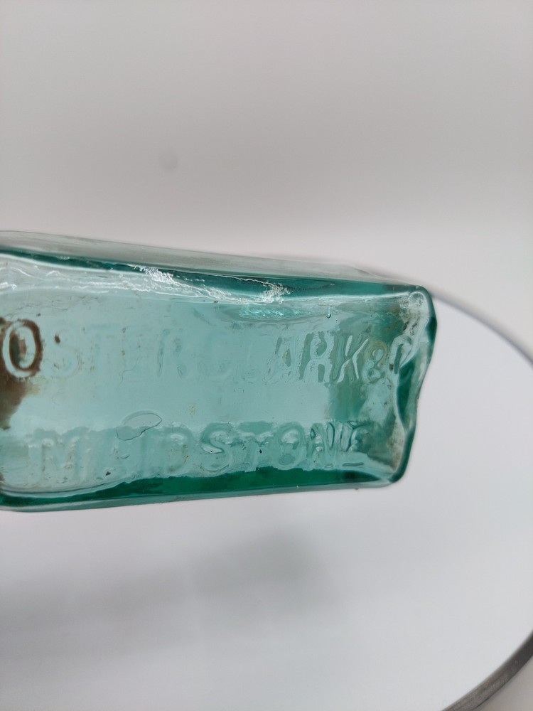 Foster Clark Eiffel Tower FRUIT JUICE Bottle Aqua Blue with cork