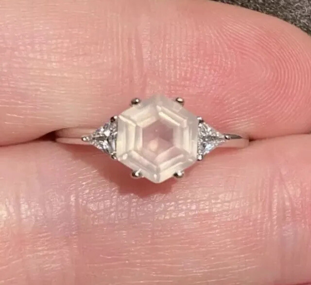 Rose Quartz Ring 925 Sz 7 Or 8