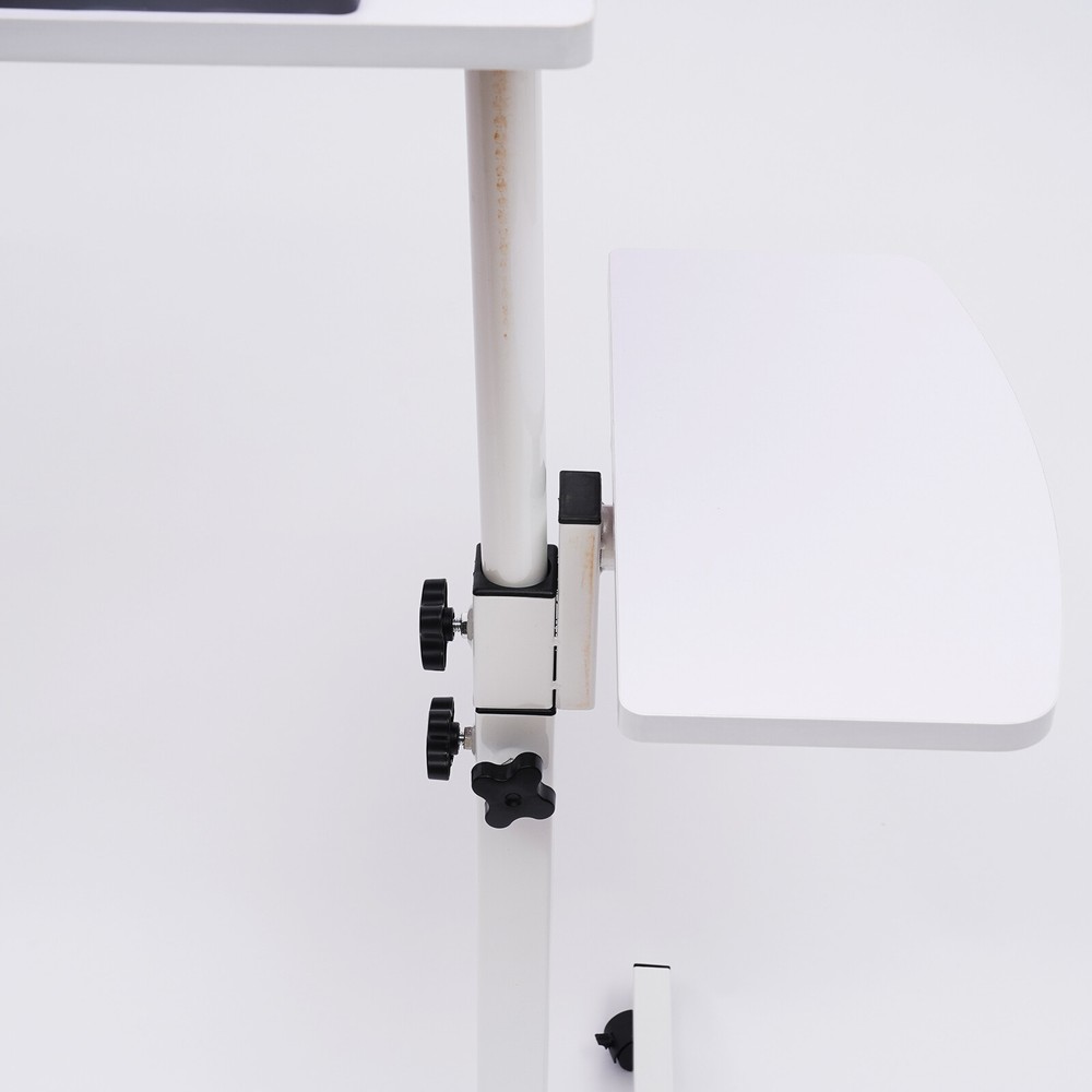 Office Laptop Desk Rolling Table Computer Mobile Stand Adjustable Portable NEW