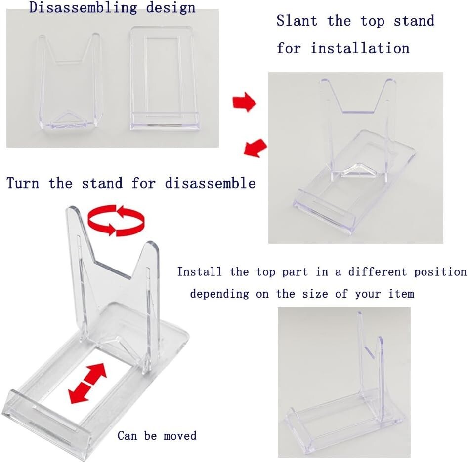 High-Quality Acrylic Display Stand Set - 6 Adjustable Stands for Various Items