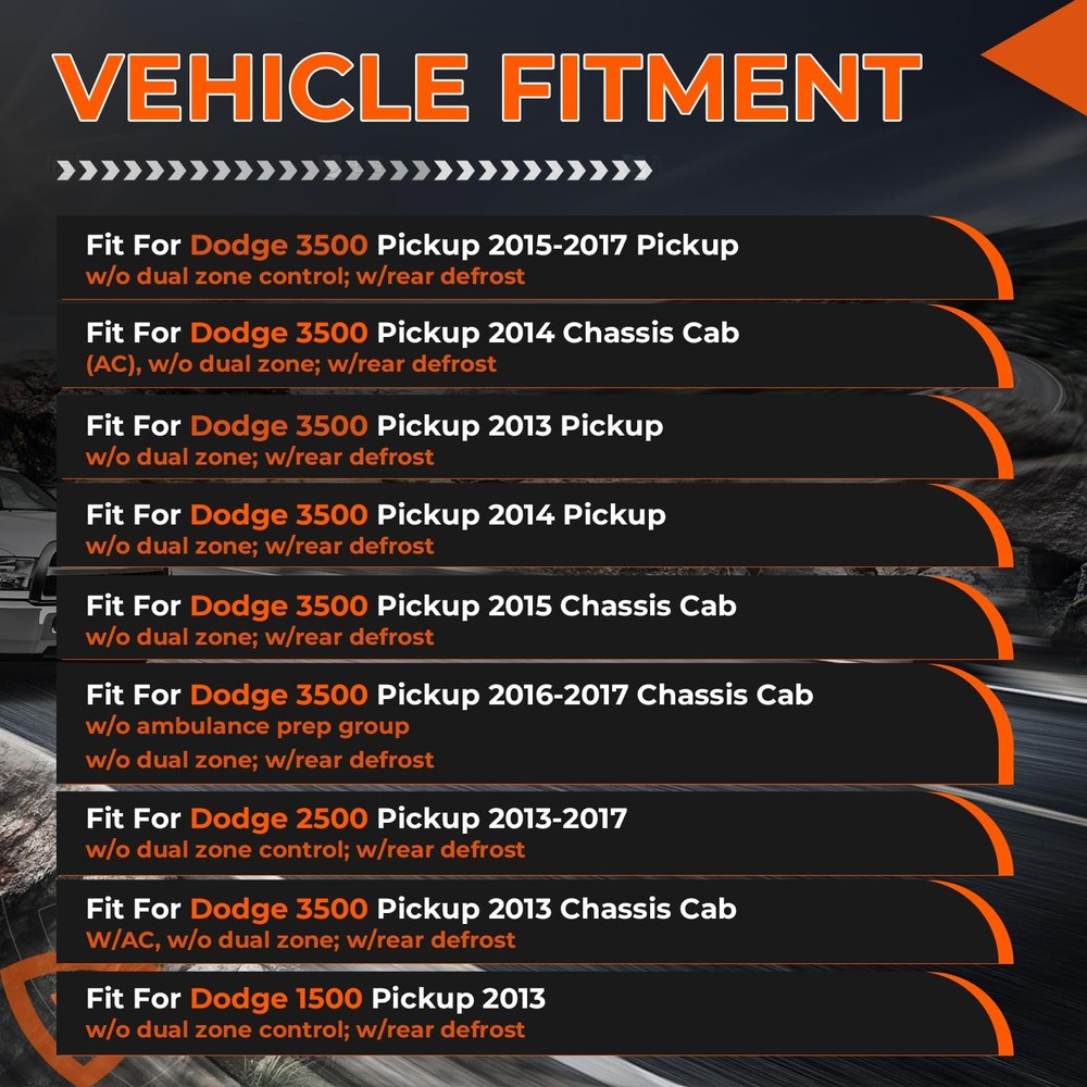 Front Climate Control Module 599-217 Heater A/C Switch fit 68268189AA