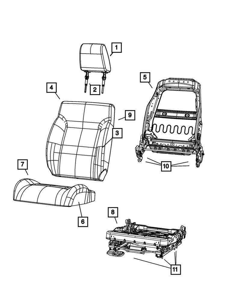 Genuine Mopar Front Headrest 1RL141DVAA