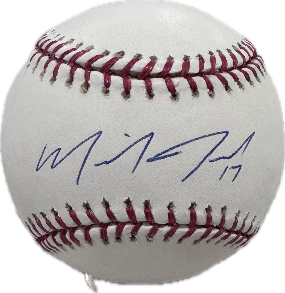 Mike Jacobs signed OML Ball (Selig) featuring a clean, bold blue-ink autograph.