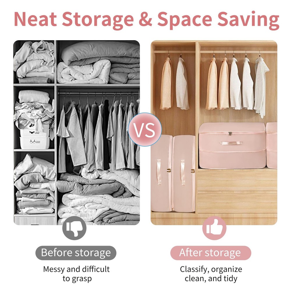 Ultra Space Saving Compression Organizer,Blanket Storage Bags for Comforters,...