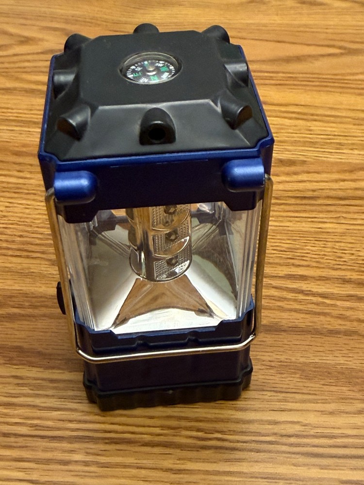 Sharper Image LED Lantern w/ Compass & Dimmer Adjustable Brightness AA Battery