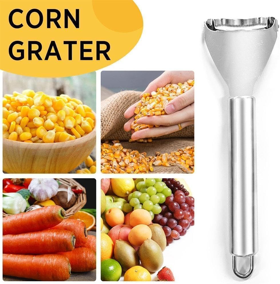 2Pcs Silver Corn Peeler Corn Planer Thresher Corn Kernel Remover Tool Stainless
