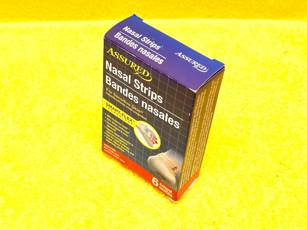 Assured Nasal Strips for Sensitive Skin Smart-Flex Technology Snoring (6) Count