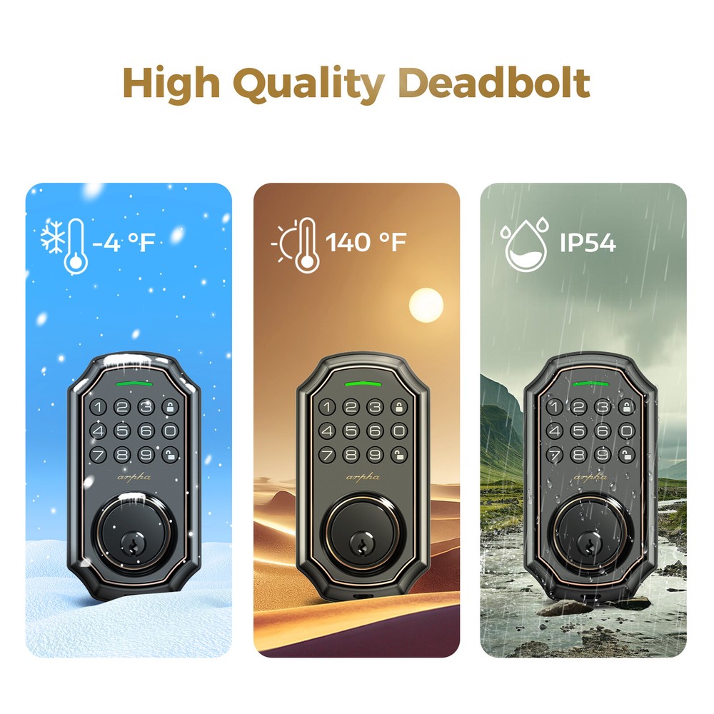 ARPHA Smart Door Lock 100Code AntiPeeping Password Keypad Deadbolt Keyless Entry