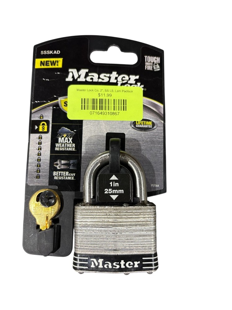 Master Lock Co, 2", SS LS, Lam Padlock