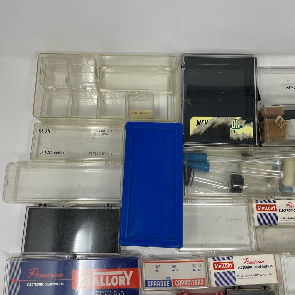 Lot of Empty Vintage Plastic Boxes Containers Electronics