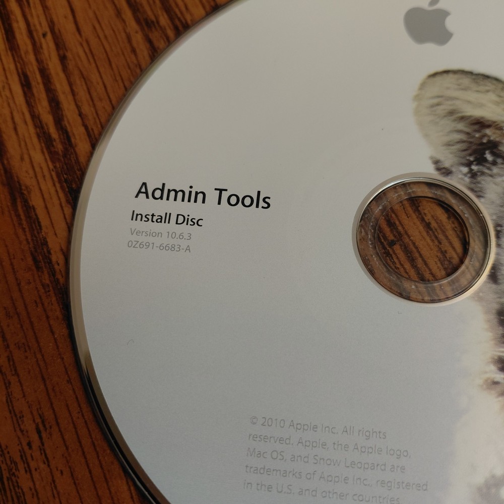 Apple Mac Admin Tools Install Disc Version 10.6.3 0Z691-6683A Disc Only
