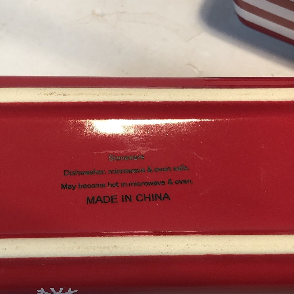 2 Mini Christmas Ceramic Bread Loaf Pans