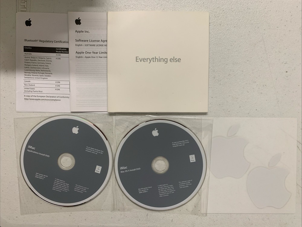 Apple iMac OS x 10.6.2 Everything Else Install Disc Install Discs & Manual