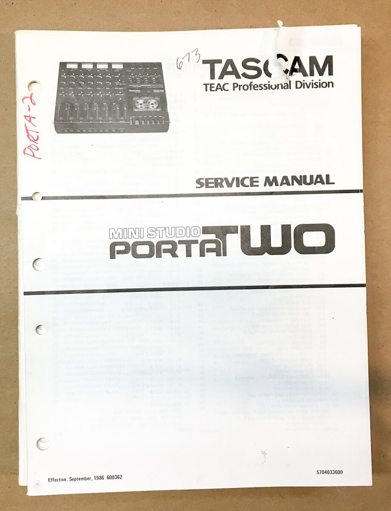 Teac Mini Studio Porta Two Mixing Console  Service Manual *Original*