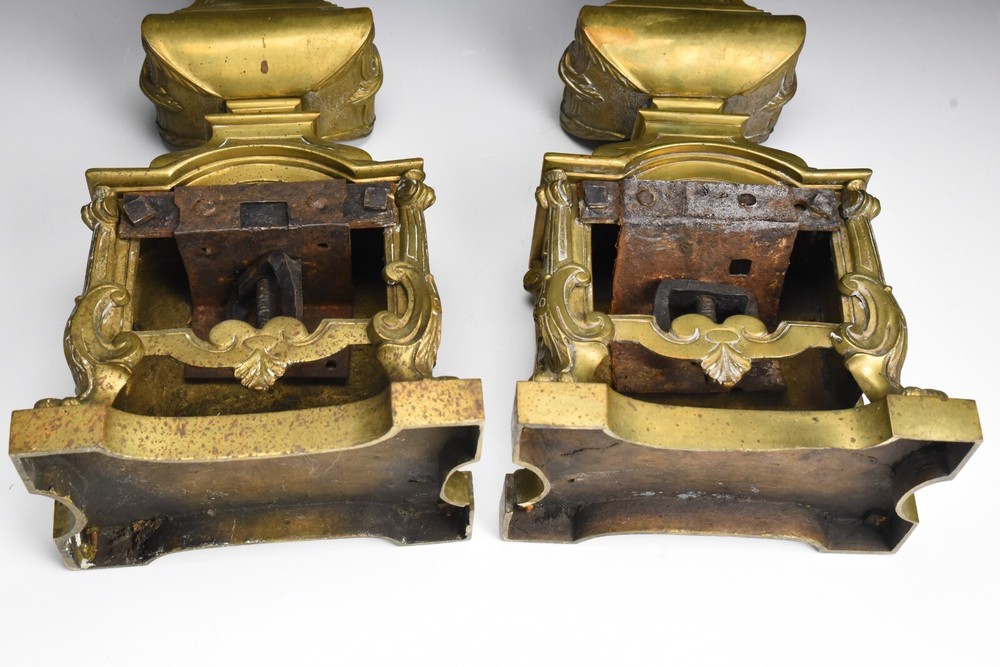 Regence Style Antique Bronze Chenets Firedogs Andirons