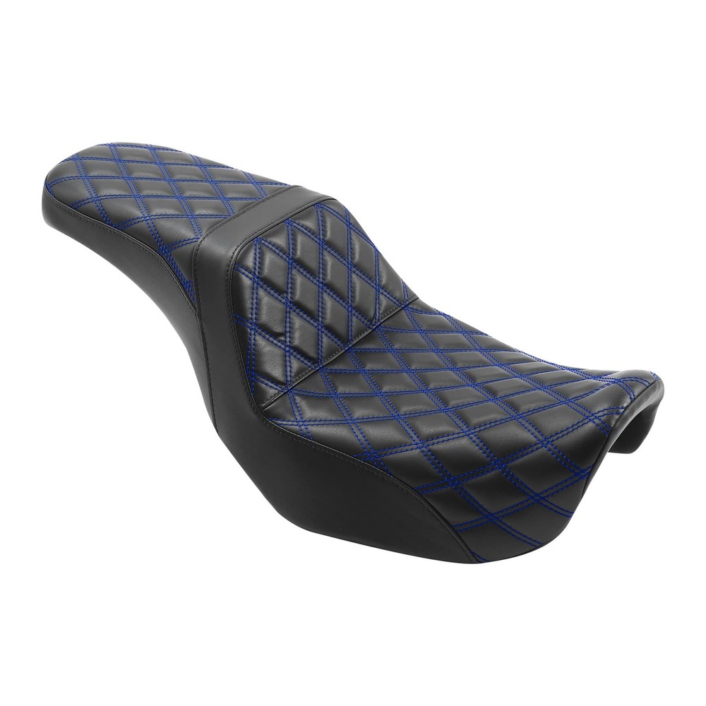 Dyna Motorcycle Seat Driver Passenger 2006-2017 Blue Stitching