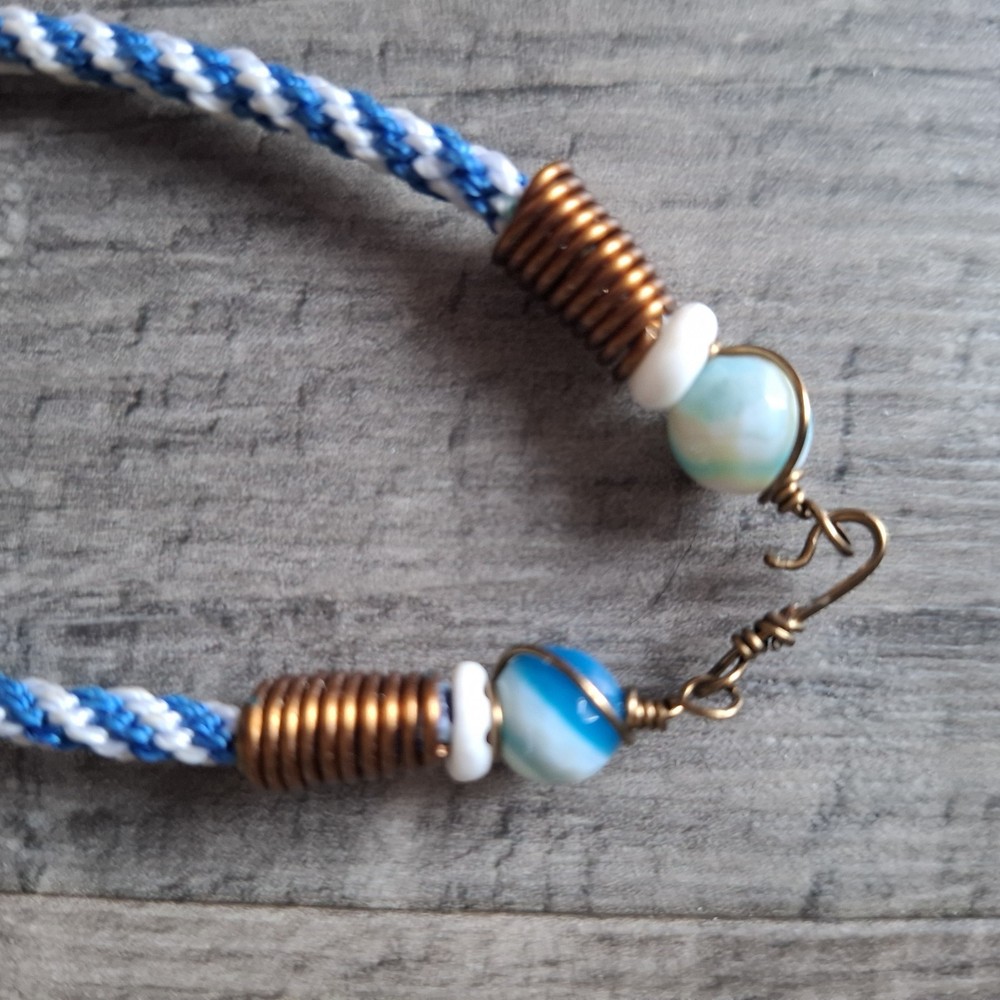 Statement Wire Wrapped Boho Blue Stone Style Necklace And Earrings Set Boho