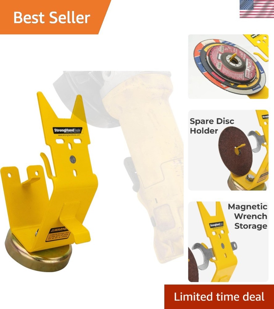 Compact Magnetic Power Grinder Rest - Includes Wrench & Cable Storage Solutions