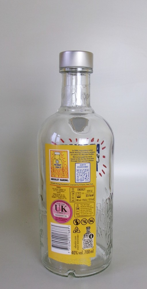 ABSOLUT HARLING EMPTY VODKA BOTTLE IN GREAT CONDITION