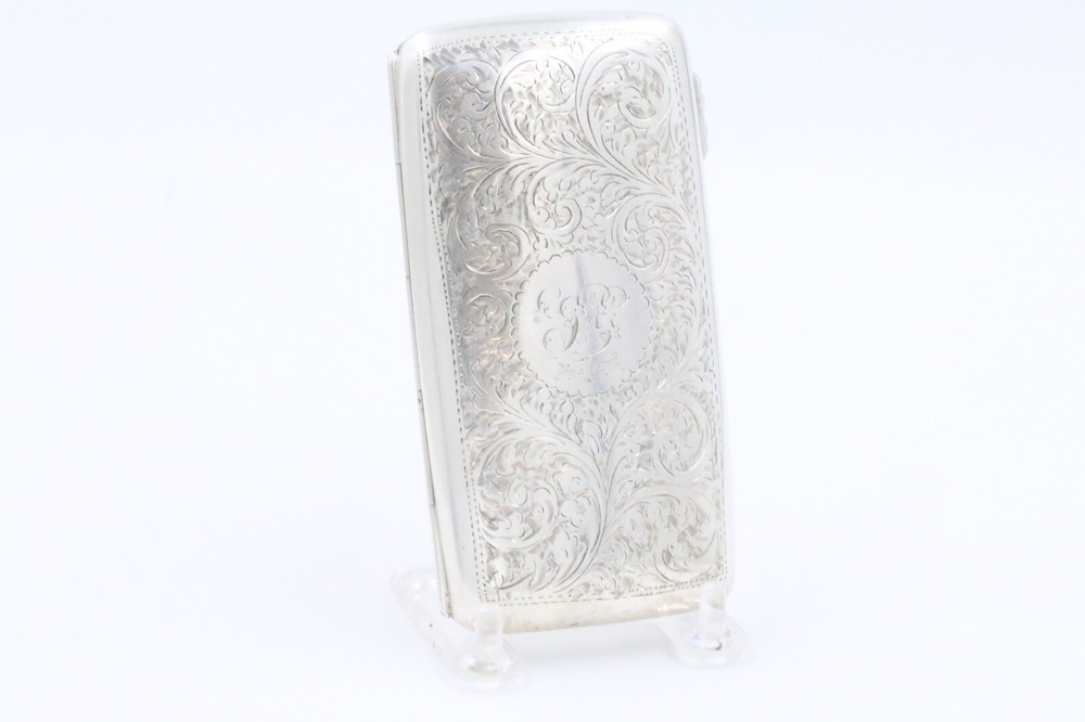JQ Ltd Sterling Silver 1944 Birmingham Cigarette Case – Lion Passant Hallmark