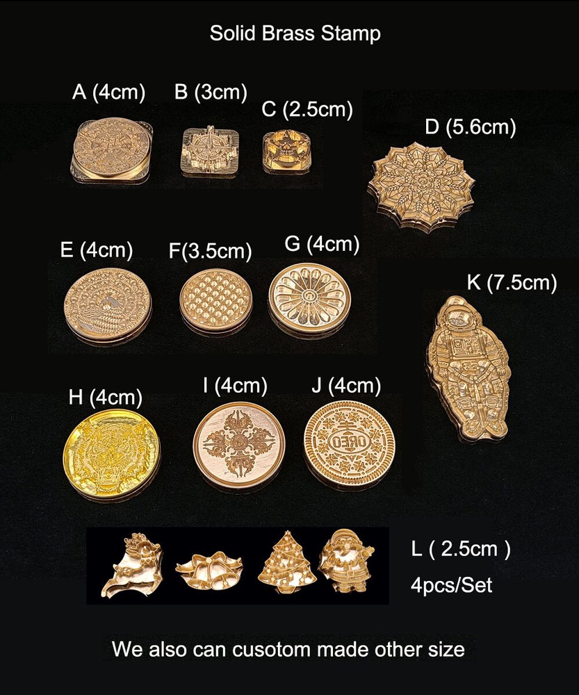 Custom made Solid Brass Stamp Leather Craft Woodwork Cake Stamping DIY Tools