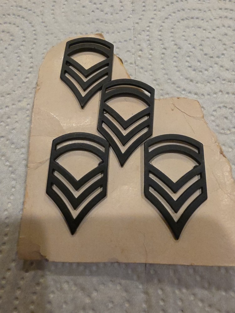 4- U.S. Army Chevron Black Sergeant First Class Rank Insignia