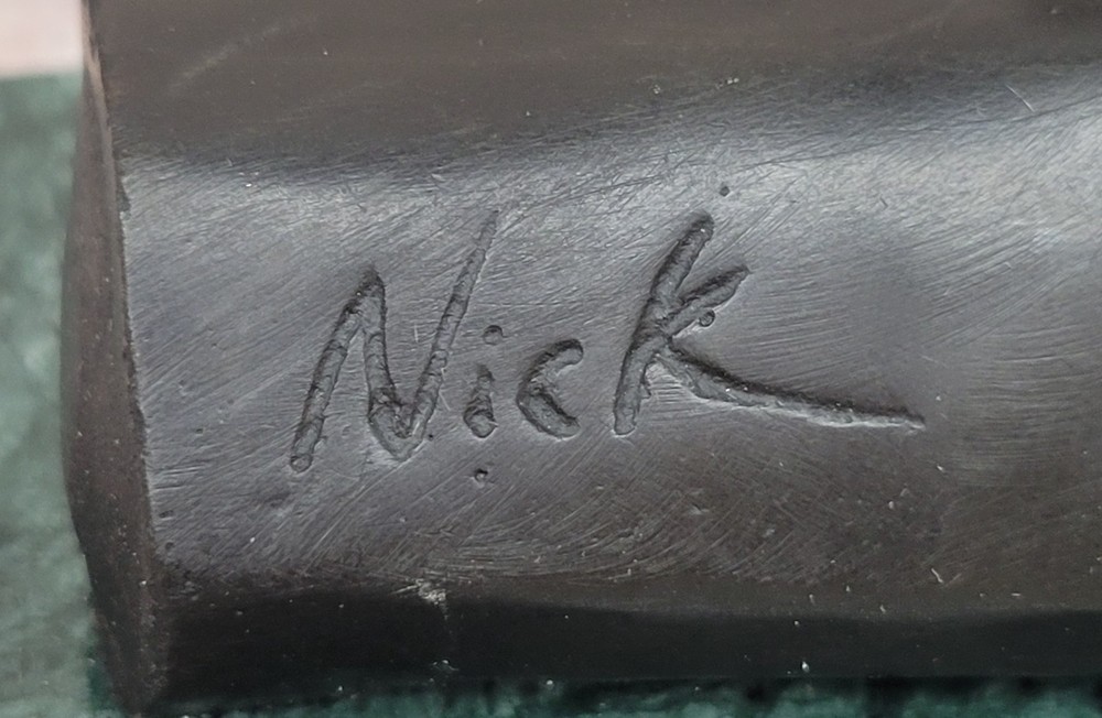 100% Solid Bronze by Lost Wax Method Man Canoer Mid Century Masterpiece Artwork