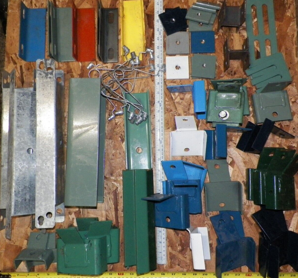 Assorted Lot Pallet Rack Brackets Spacers Clips Repair Parts & Racking Hardware