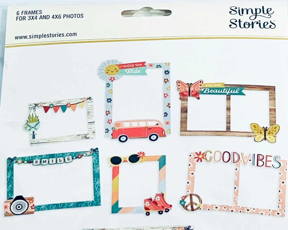 SIMPLE STORIES BOHO SUNSHINE CHIPBOARD FRAMES