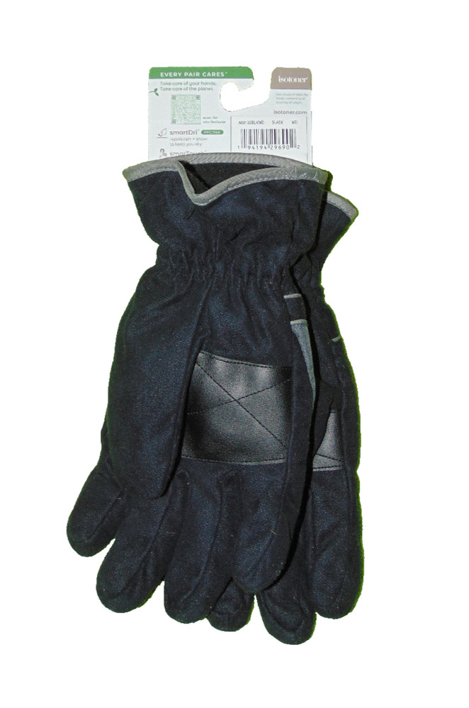 Isotoner Black Smartdri Gloves Medium Men New
