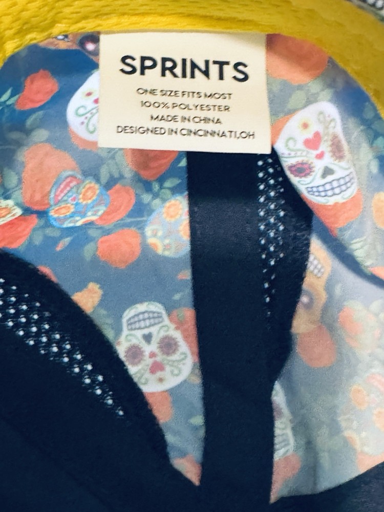 Sprints Running Hat Sugar Skull Floral Print Lightweight Performance Cap