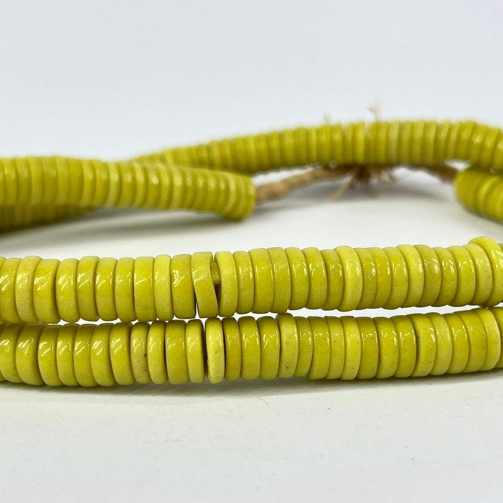 Bohemian Button Yellow Trade Beads
