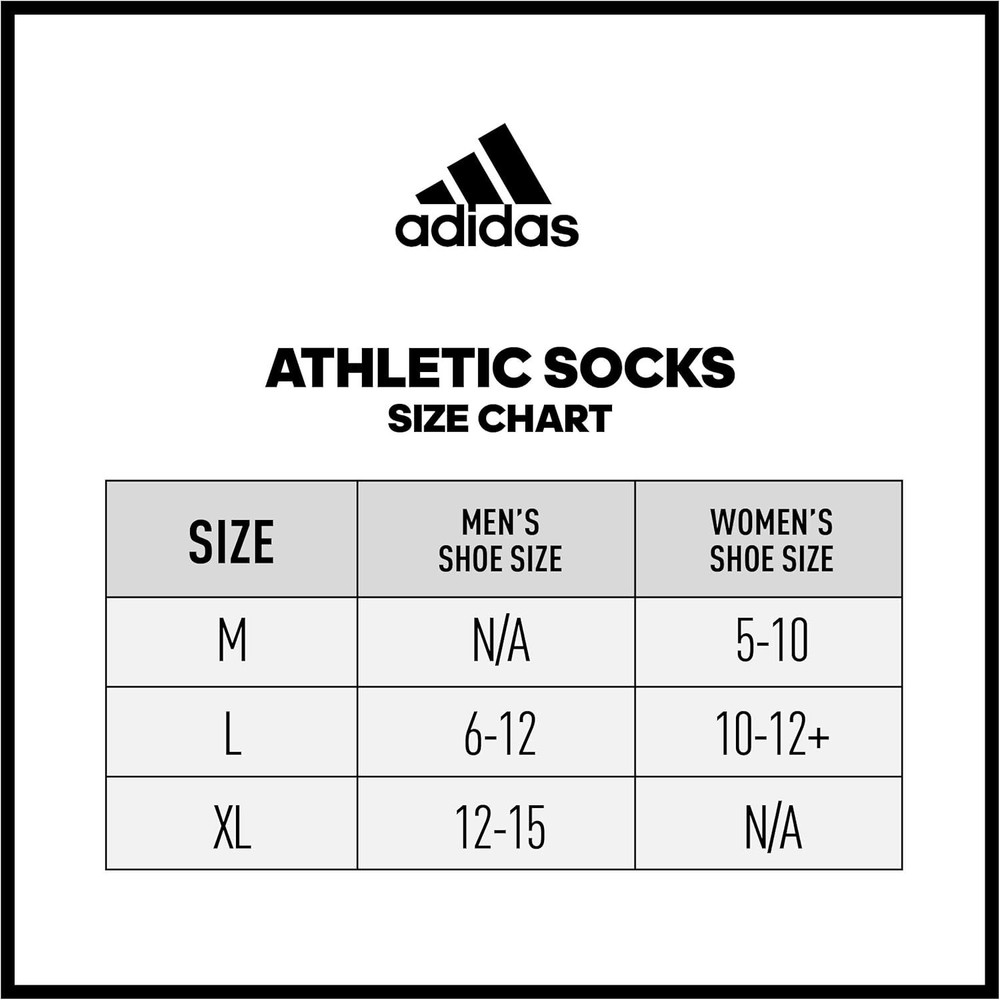 Adidas Men's Athletic Cushioned Crew Socks Arch Compression Secure Fit (6-Pair)