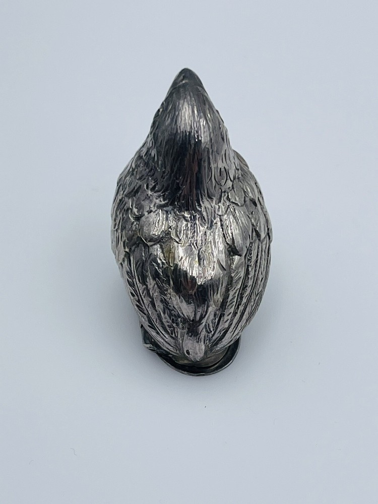Antique German 800 Silver Figural Bird Pill Box