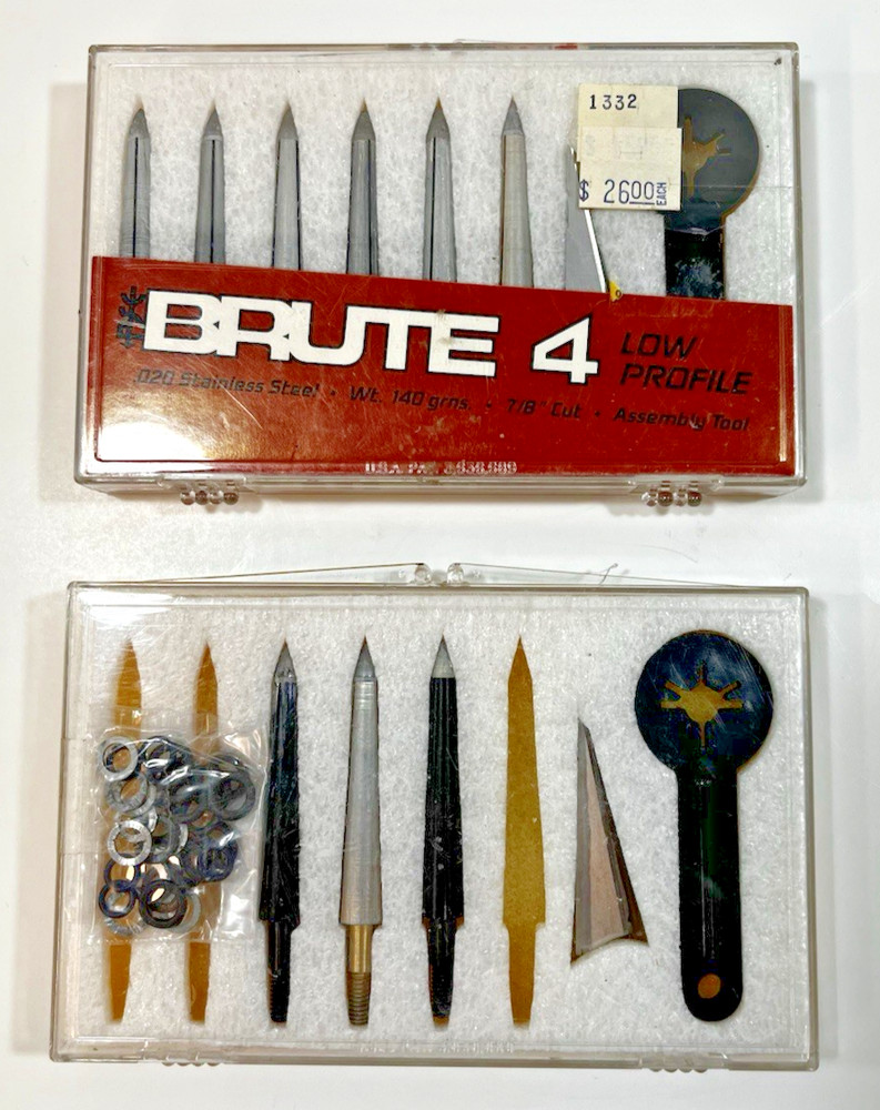 Original PSE BRUTE 4 Replaceable Blade Broadhead Set - 140 grain w/ Extra Blades