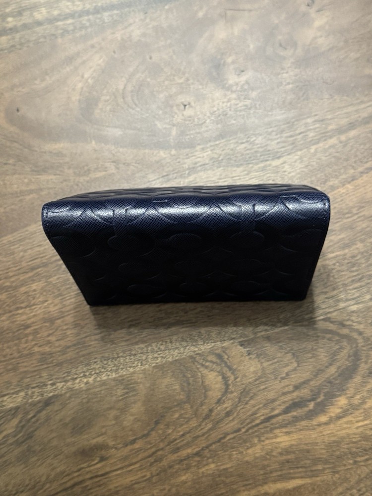 Coach Navy Leather Passport Cover