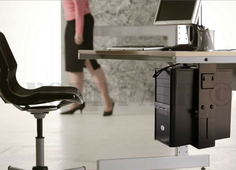 Adjustable Wall or Under Desk CPU PC Computer Case Tower Swivel Mount Holder NEW