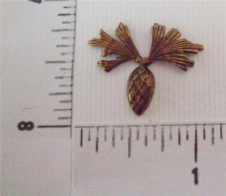 33303         2 Pc. Victorian Brass Oxidized Pine Cone Jewelry Finding