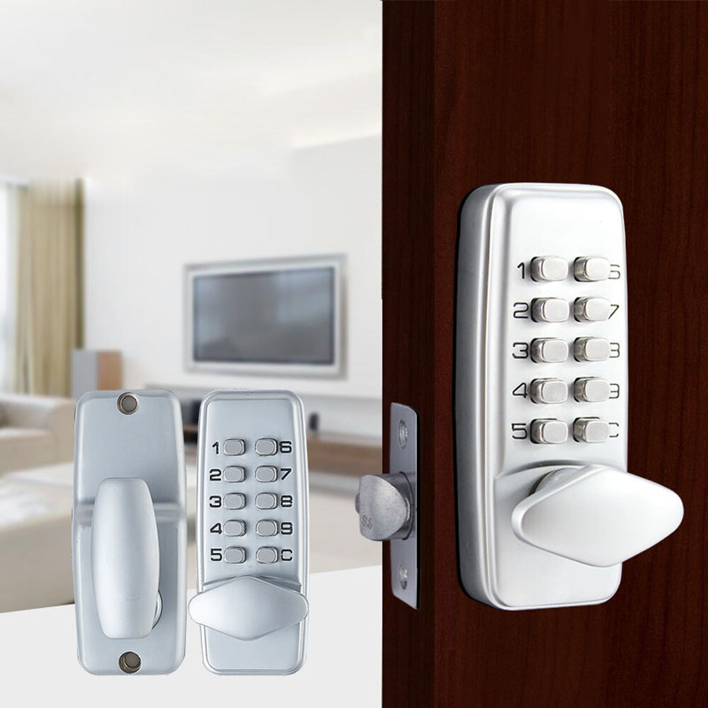 Mechanical Door Lock Keyless Knob Keypad Digital Password Security Combination