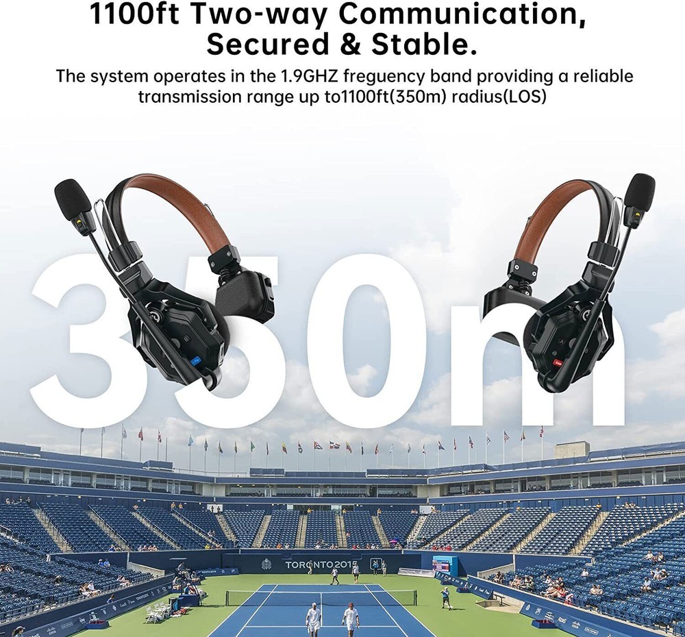 HOLLYLAND 1100ft Solidcom C1 Pro 4S Wireless Intercom Headset System 4-Person