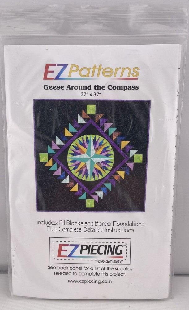 Geese Around The Compass Foundation Blocks EZ Pattern EZ Piecing CompUWear