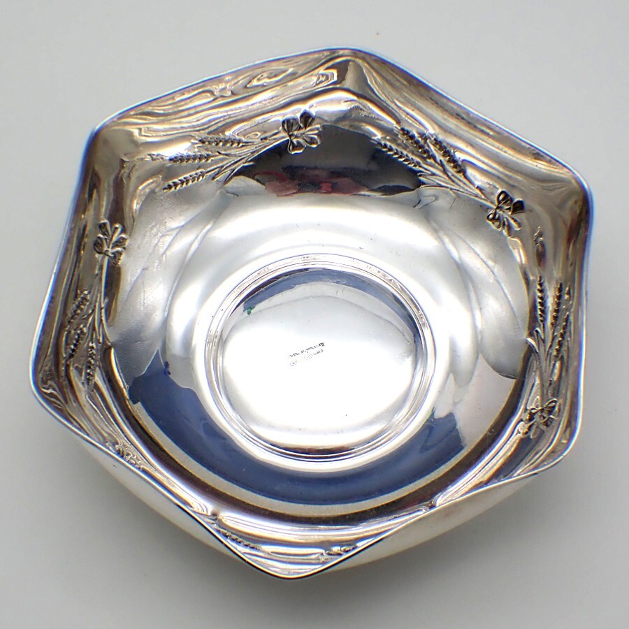 Serving Bowl Wheat Bunch Decorations Sterling Silver Italy