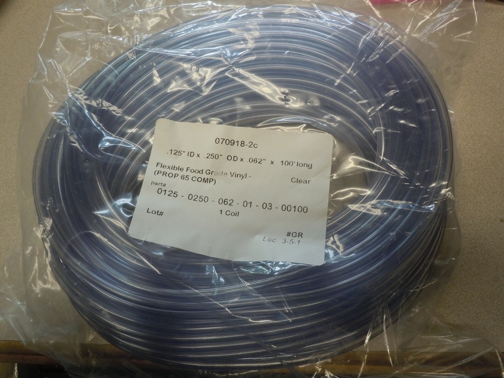 Hudson Extrusions 1/4 in. x 100 ft. PVC Food Grade Flexible Tubing