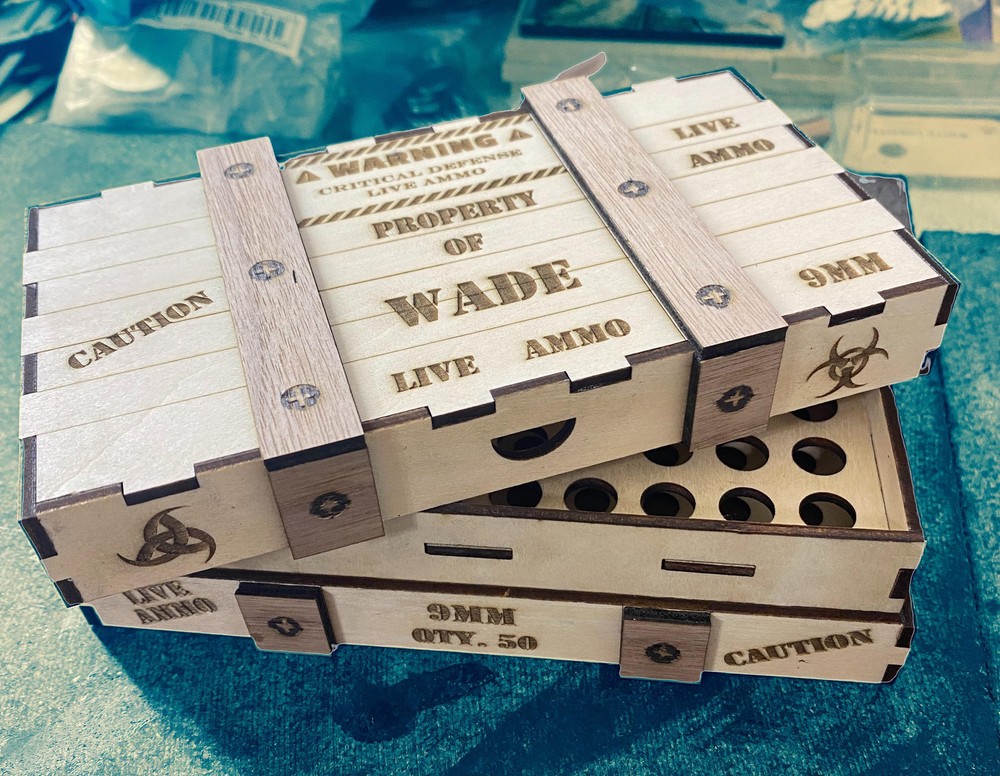 9mm 50 Round Personalized Ammo Crate