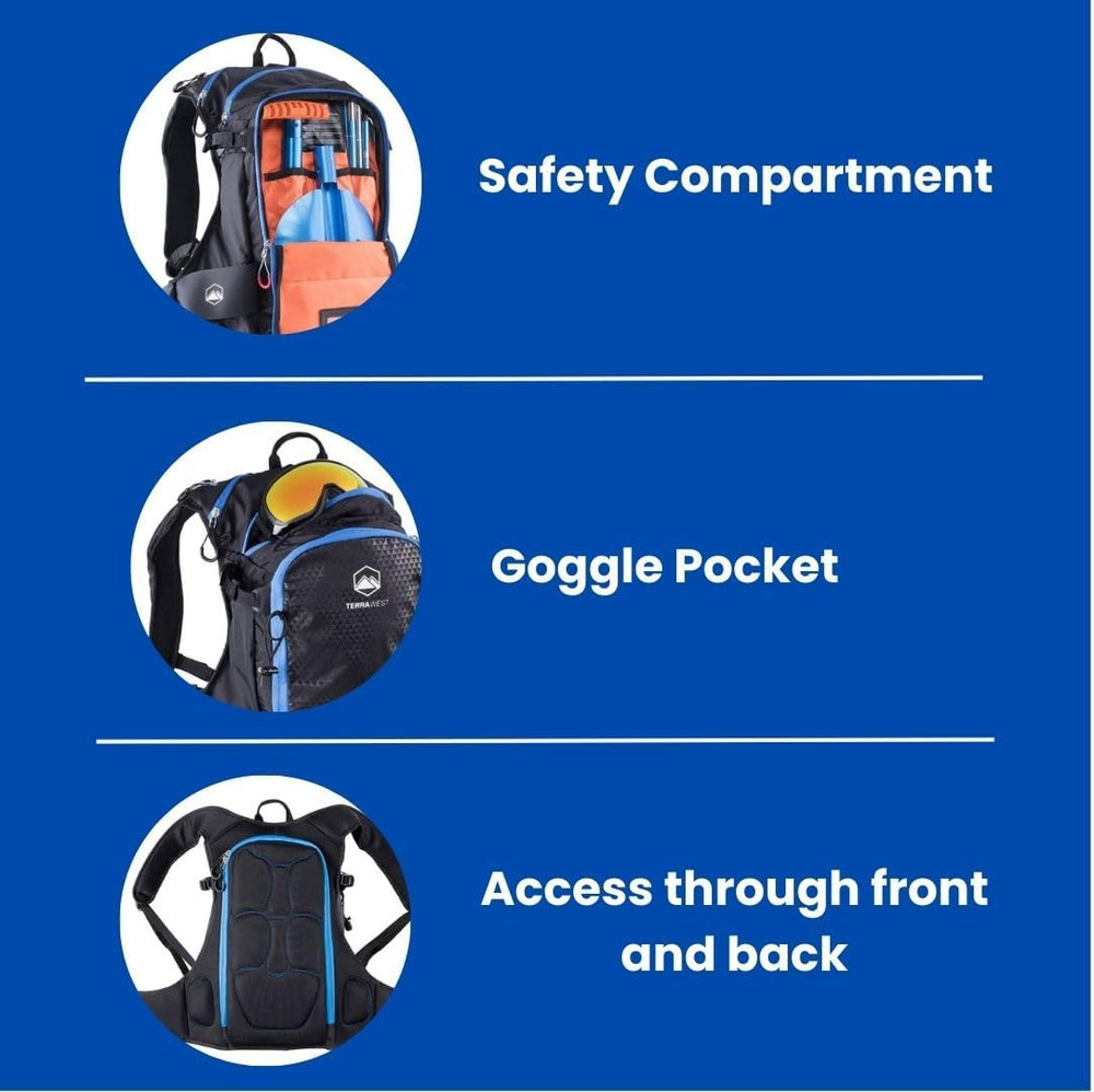 Core Avalanche Kit,Ski Backpack Including Recco & Removable Back Protector, Hydr