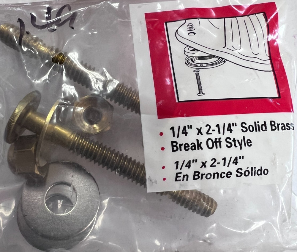 Pro Plus- Solid Brass- Johni-Bolt Style- Closet Bolt Kit- 191107