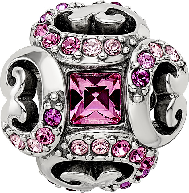 Silver Reflections with Crystals Renaissance Bead QRS3471