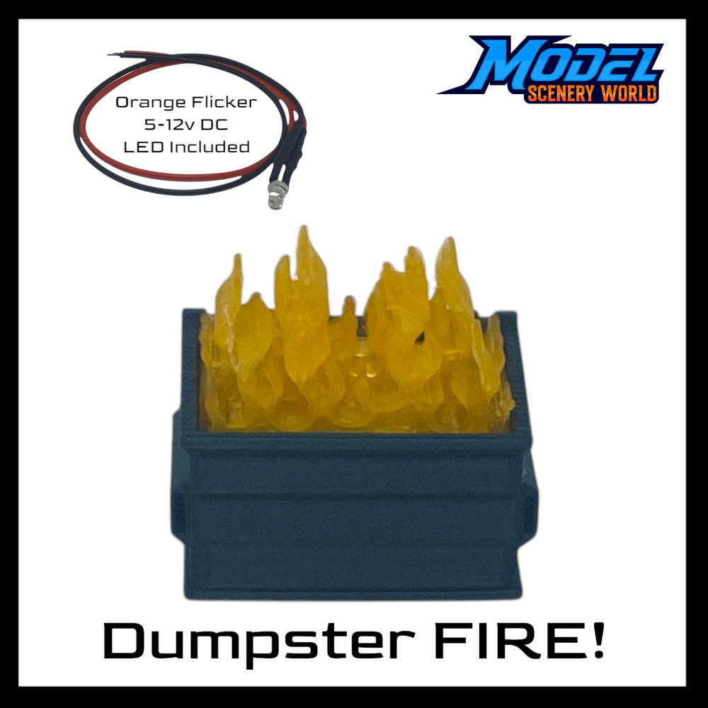Dumpster Fire with LED - N Scale 1:160 - Green